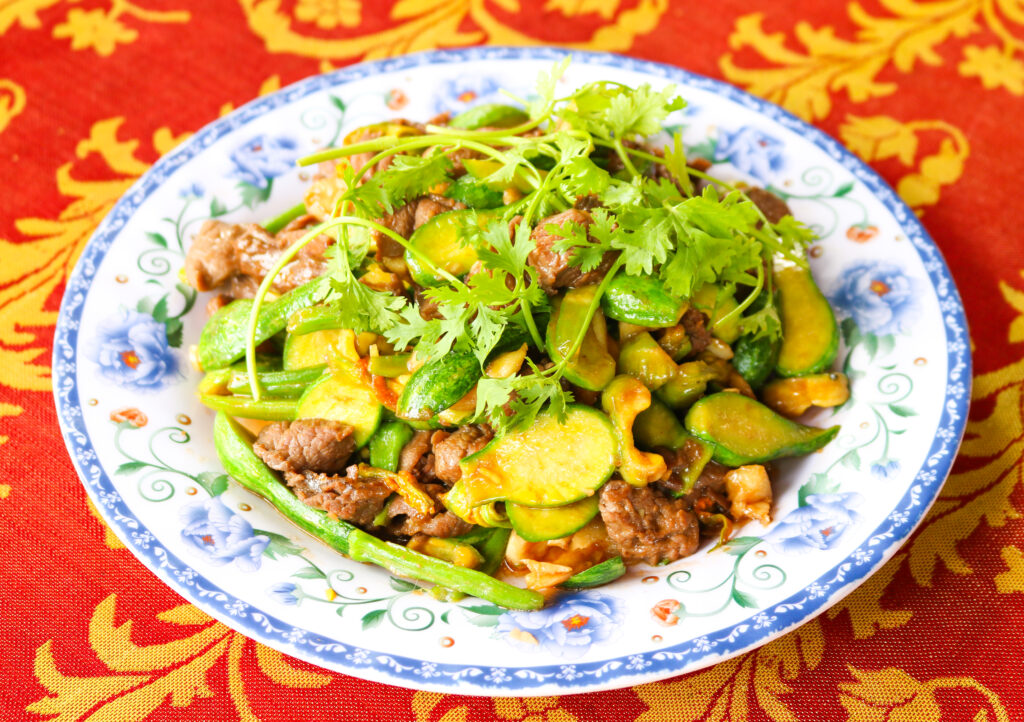 Thịt đà điểu xào bí bao tử