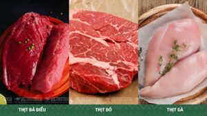 so sánh thịt đà điểu với thịt bò và gà về màu và kết cấu