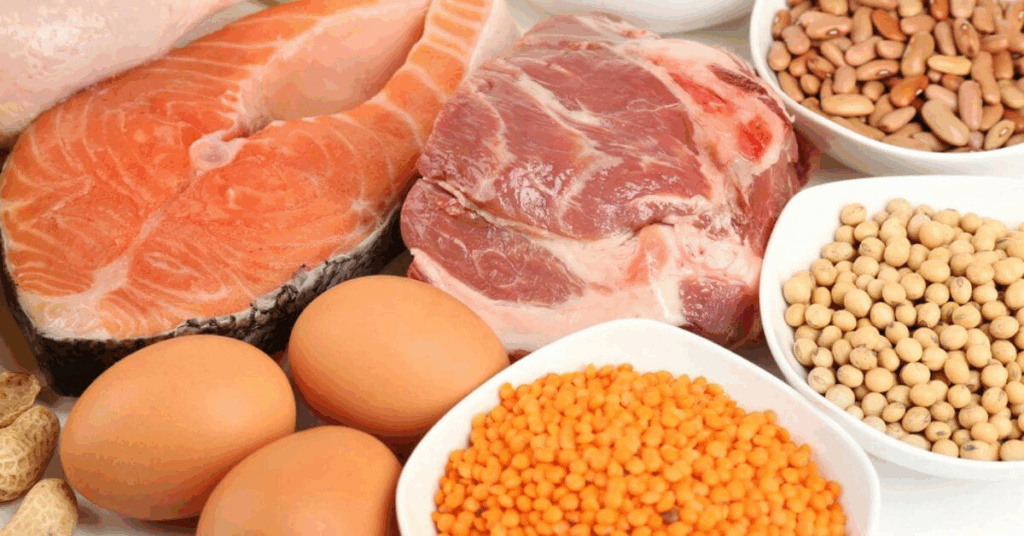 Minh họa 9 axit amin thiết yếu trong protein hoàn chỉnh từ thịt đà điểu.